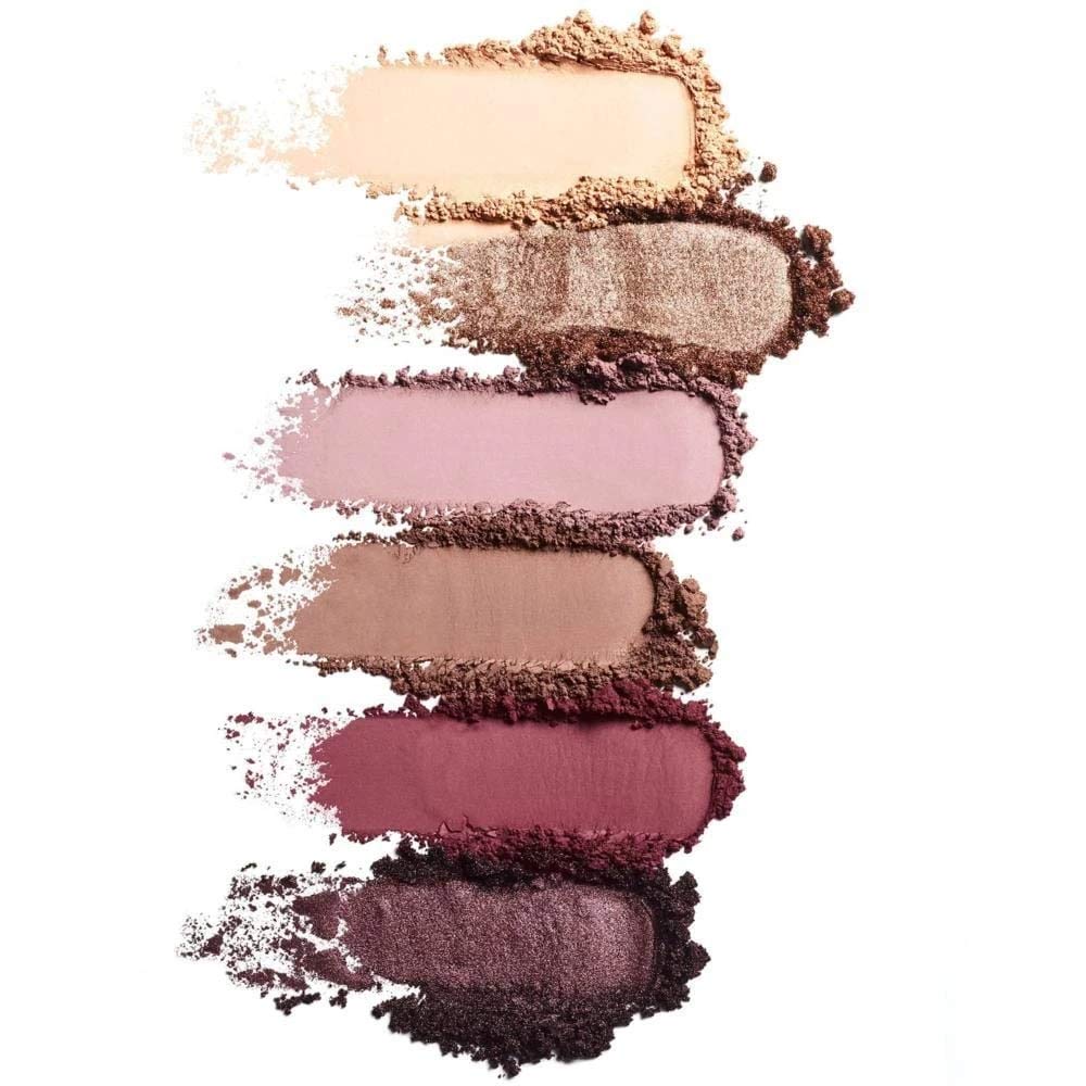 ILIA palette open pans showing six cool nude shades for versatile looks