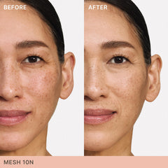 ILIA compact swatch showing blended color, seamless coverage benefit