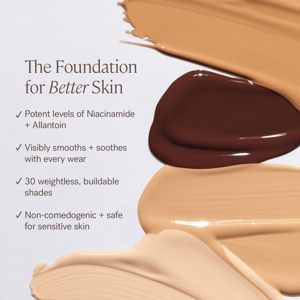 ILIA bottle on vanity styled shot suggesting everyday skincare-makeup routine benefit