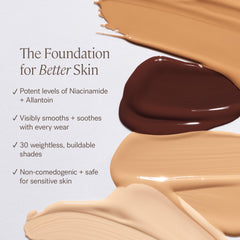 ILIA bottle on vanity styled shot suggesting everyday skincare-makeup routine benefit