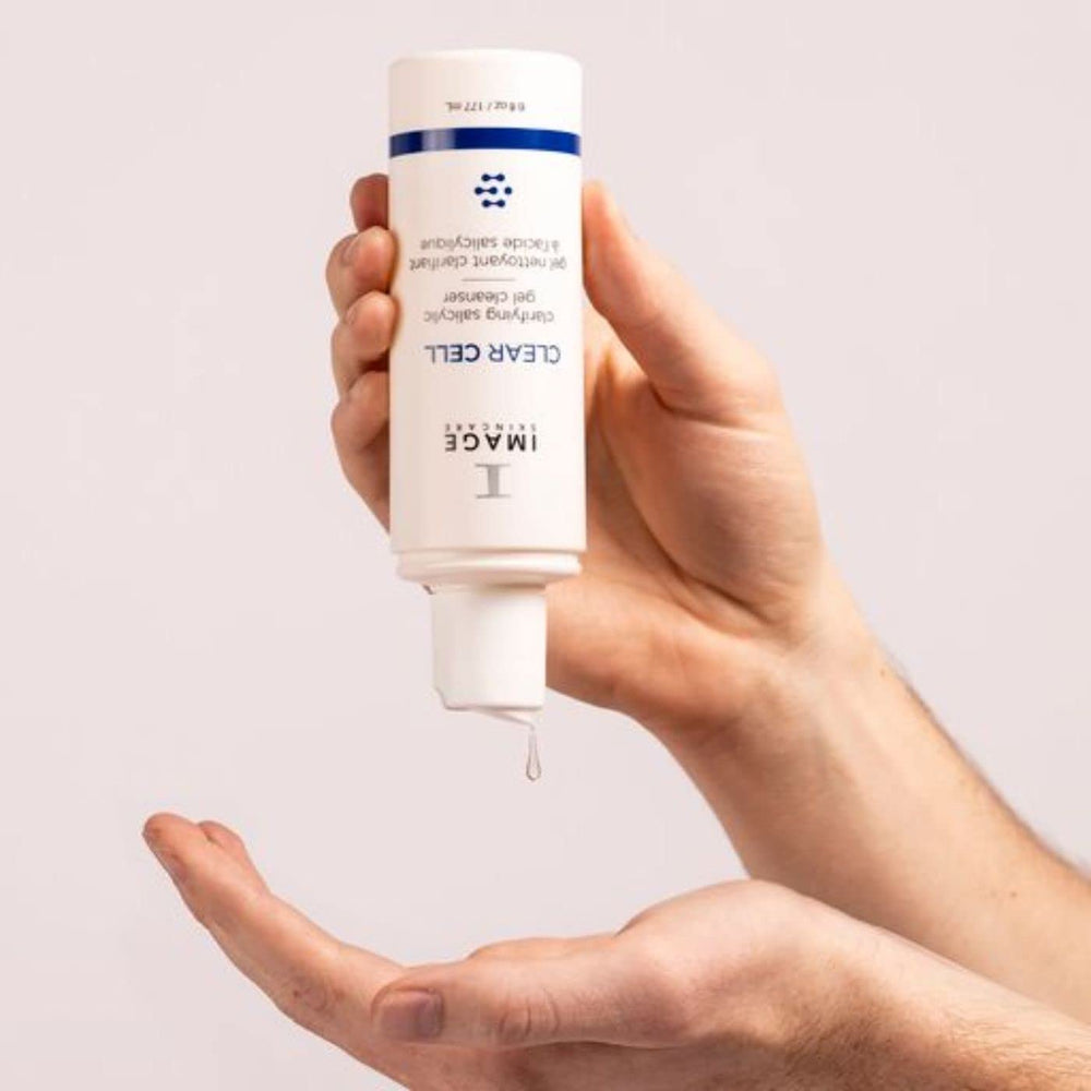 IMAGE Skincare bottle back showing directions and packaging details for safe use
