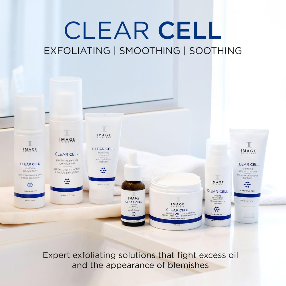 IMAGE Skincare tub on bathroom vanity suggesting daily skincare routine integration
