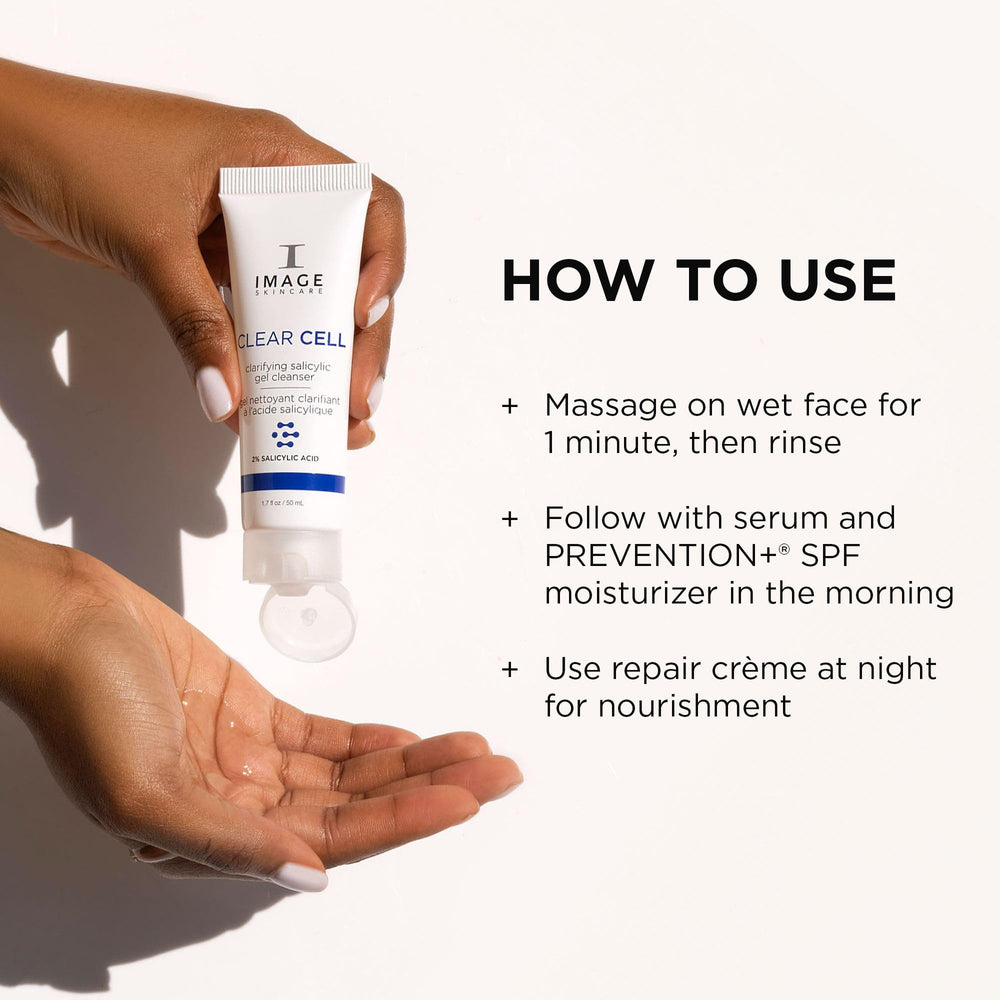 IMAGE Skincare travel size staged in bathroom showing portability benefit