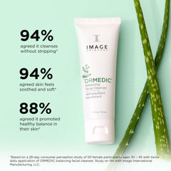 IMAGE Skincare ORMEDIC light foam on hand illustrating effective yet mild cleansing