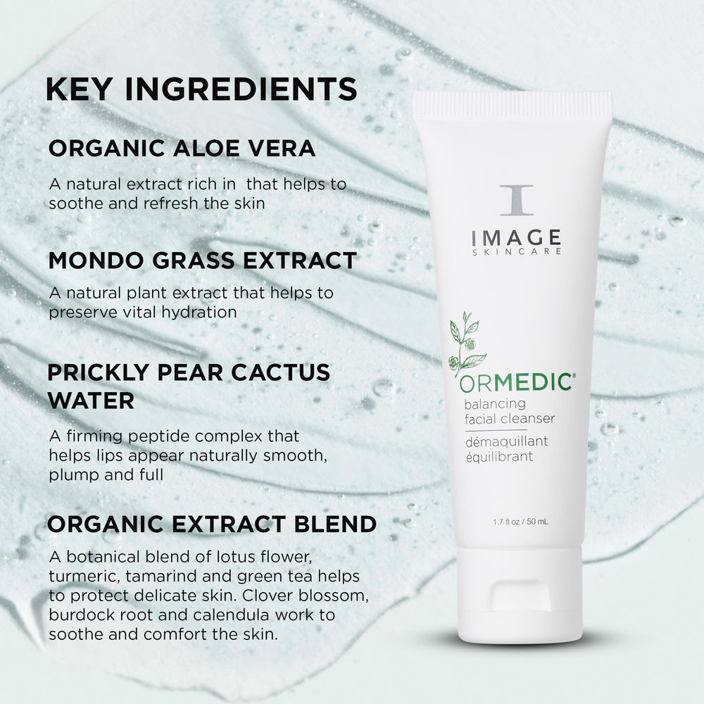 IMAGE Skincare ORMEDIC tube in hand showing 1.7 oz size and portability advantage