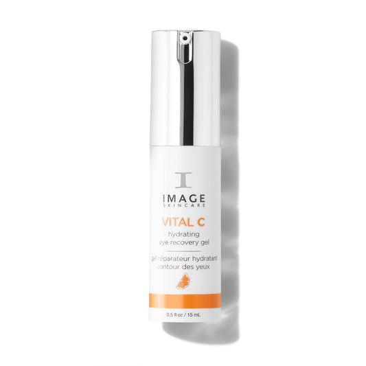 IMAGE Skincare VITAL C eye gel front packaging showing tube and branding benefit brightening
