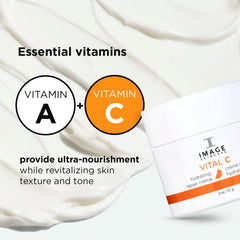 IMAGE Skincare application on fingertips demonstrating easy spreadability and overnight nourishment