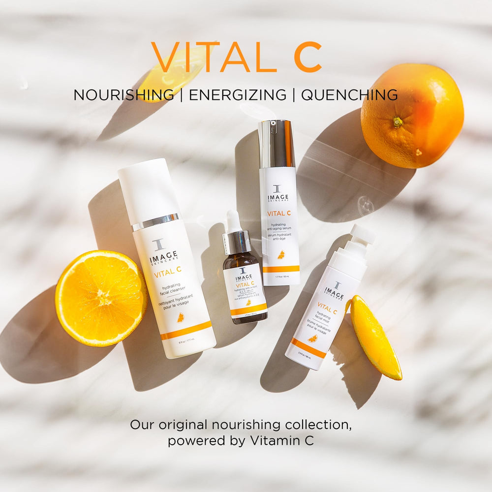 IMAGE Skincare on bathroom shelf in morning routine portraying radiant results