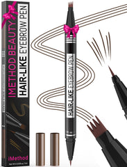 iMethod brow pen front view showing compact dual-ended design and portability