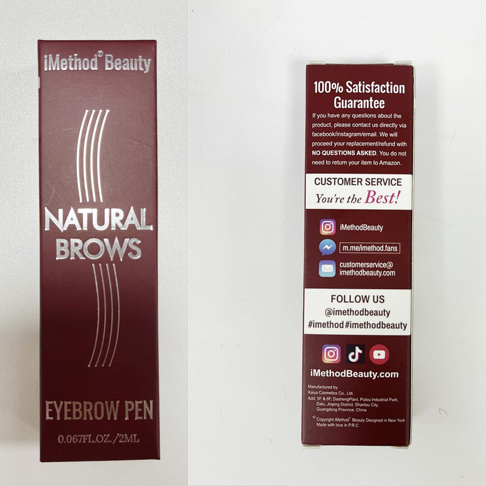 iMethod eyebrow pen before and after brows showing fuller natural results benefit