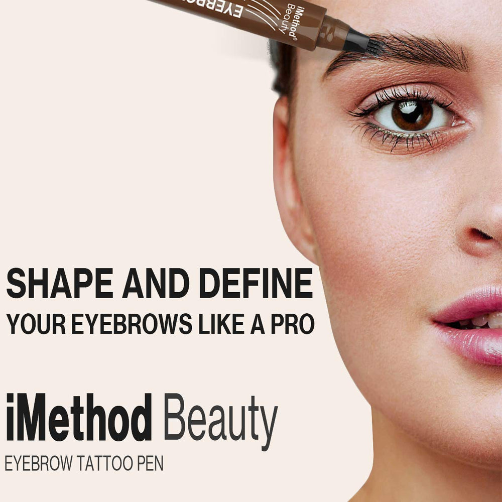 iMethod eyebrow pen before and after brows showing fuller natural-looking results