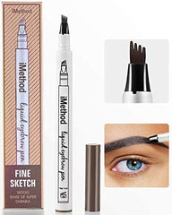 iMethod eyebrow pen front view showing slim design and cap, easy portability