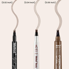 iMethod eyebrow pen ink stroke demonstration illustrating realistic thin hair-like lines