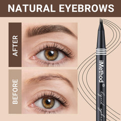 iMethod ink texture and stroke sample, shows natural finish benefit