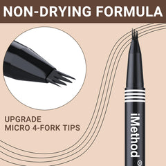 iMethod eyebrow pen in hand for size comparison and portability benefit