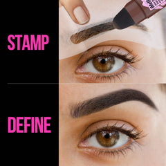 iMethod stamp inked close-up showing powder texture for natural finish