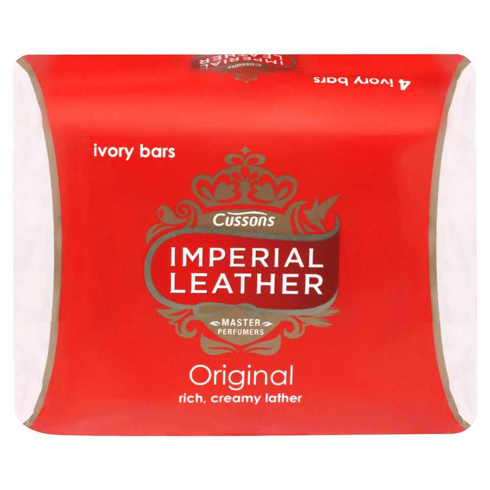 Imperial Leather ivory bar front packaging showing four 100g bars and classic scent