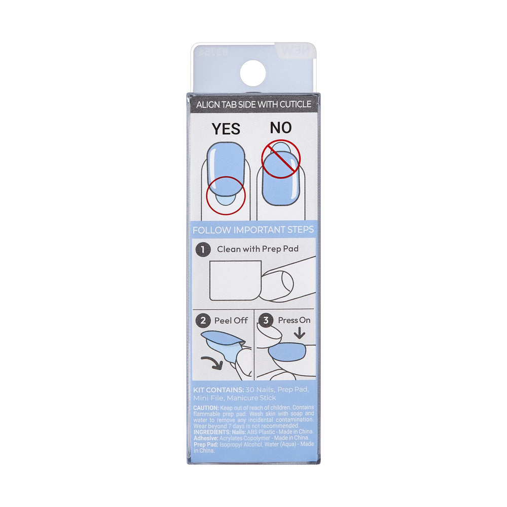 imPRESS flatlay of kit contents showing 30 nails and instructions benefit ready-to-use kit