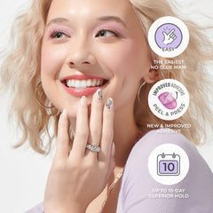 imPRESS nails in hand to show medium size and scale for confident length choice