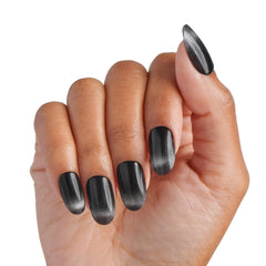 imPRESS close-up of chrome-like black texture highlighting metallic depth and shine