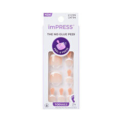 imPRESS front packaging showing Blanc Chic kit and included tools for easy pedicures