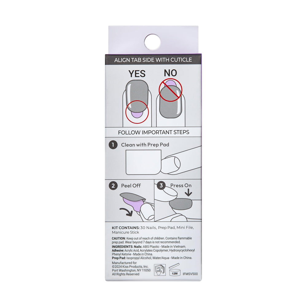 imPRESS box back label showing ingredient and product information