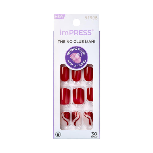 imPRESS front packaging showing ‘Endlessly’ red press-on nails and kit benefits