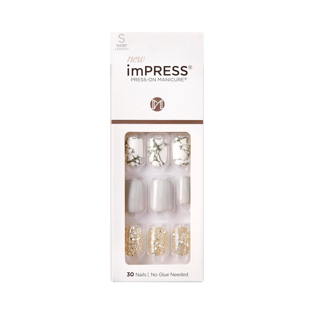 imPRESS front packaging showing kit contents and trendy gray finish for quick manicures
