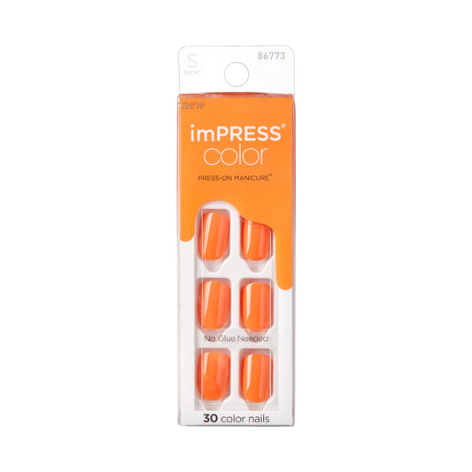 imPRESS front packaging showing Sweet Mango kit and included tools for quick mani