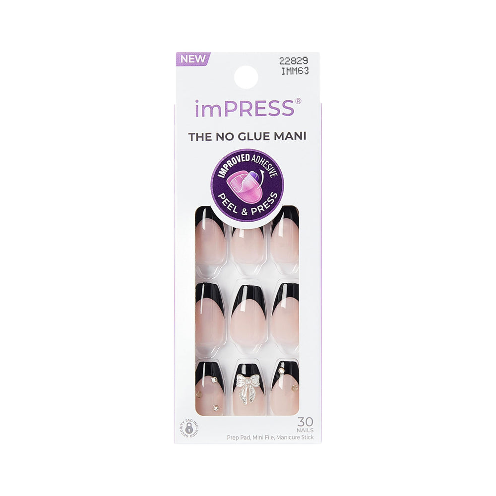 imPRESS front packaging showing kit contents and coffin shape, quick salon look
