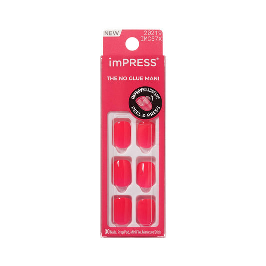 imPRESS front packaging showing product name and glossy pink nails benefit quick styling