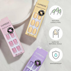 imPRESS kit contents laid flat including 30 nails and tools for easy application