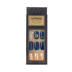 imPRESS front packaging showing couture navy blue nails and benefits