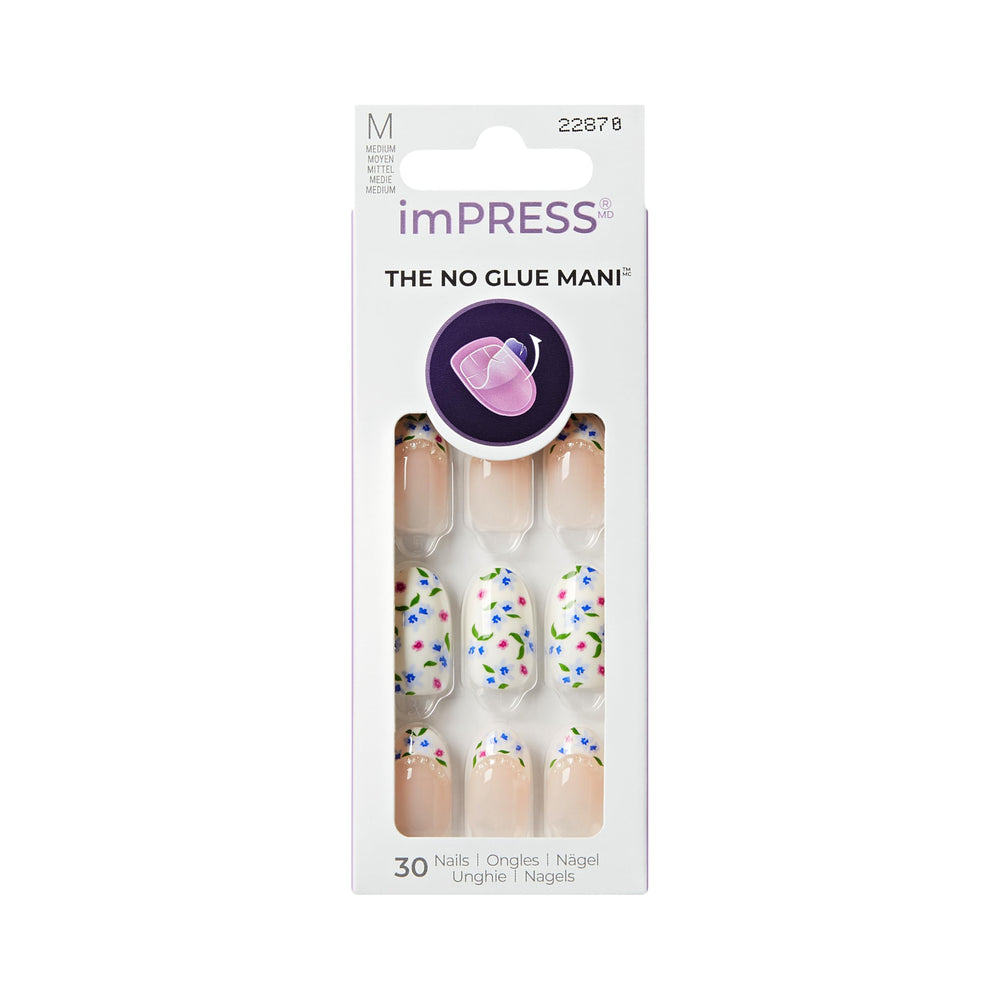imPRESS front packaging showing 'Hoppy Mood' design and included tools for easy application