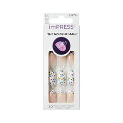 imPRESS front packaging showing 'Hoppy Mood' design and included tools for easy application