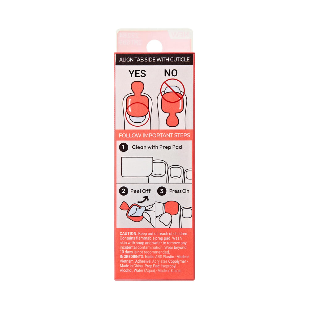 imPRESS instruction sheet close-up demonstrating step-by-step guidance for quick results