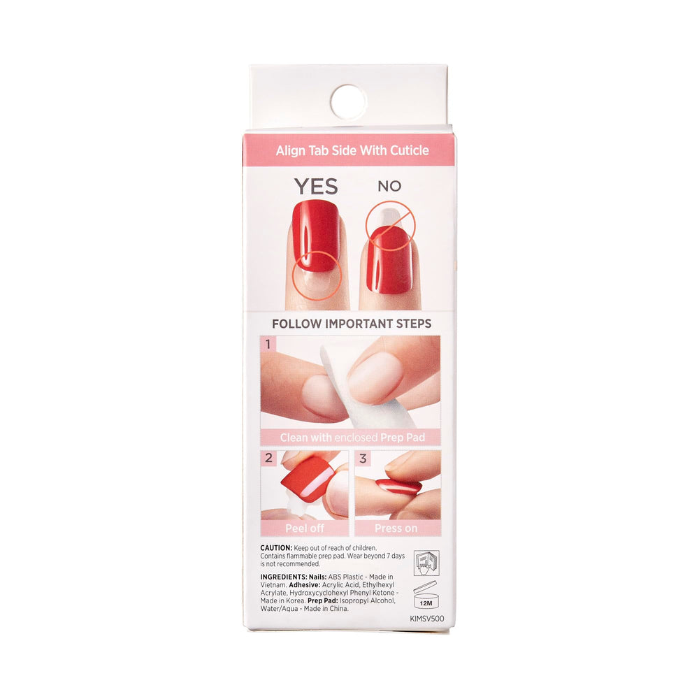 imPRESS kit contents with instructions and prep pad for proper long-lasting adhesion