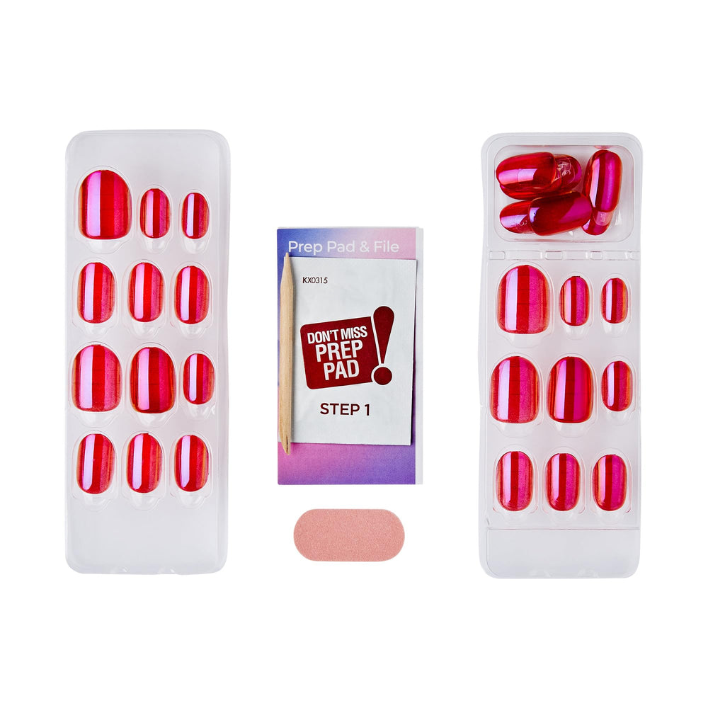 imPRESS kit contents with file, prep pad, and manicure stick for complete no-glue manicure
