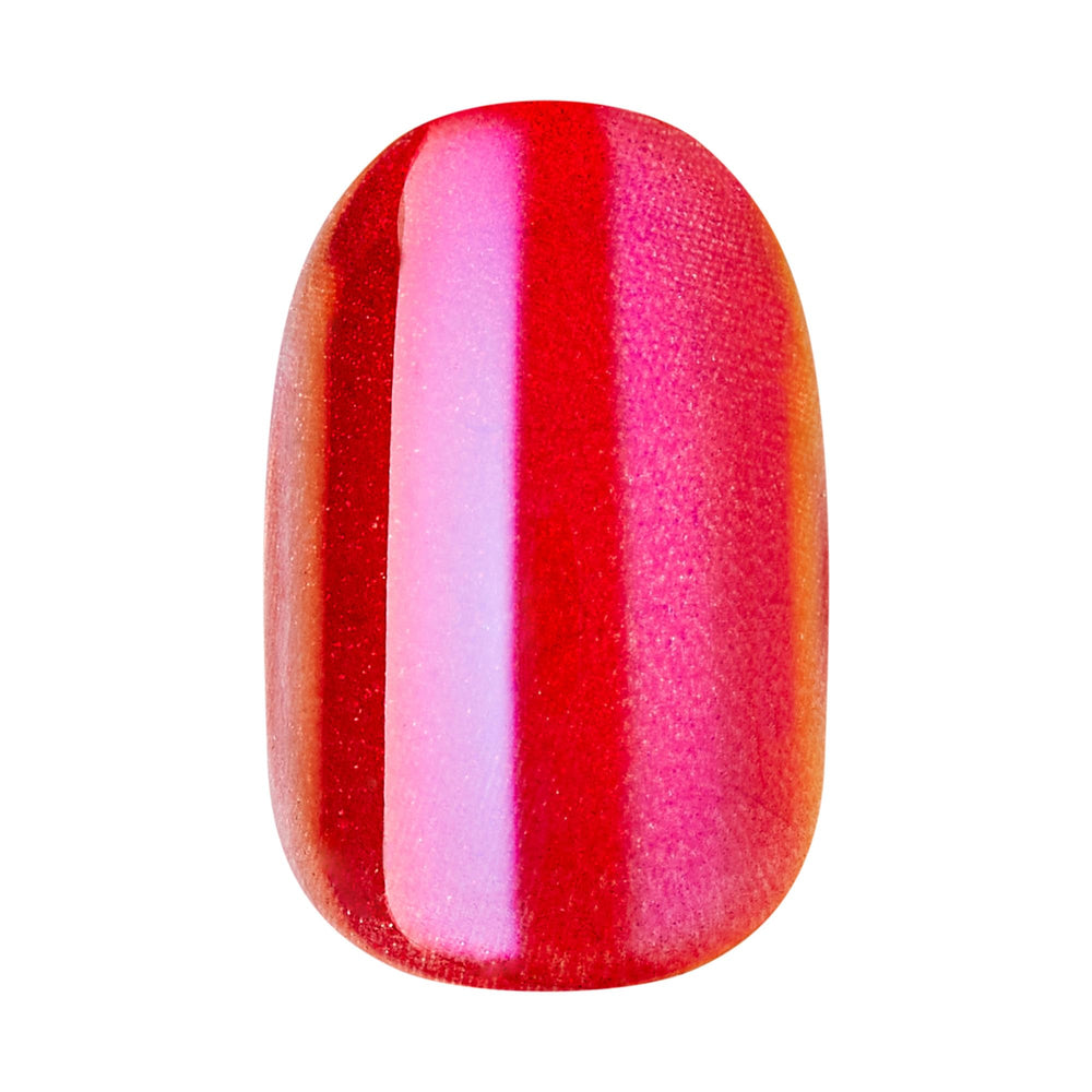 imPRESS side profile of a short oval press-on nail illustrating natural curvature and comfortable fit