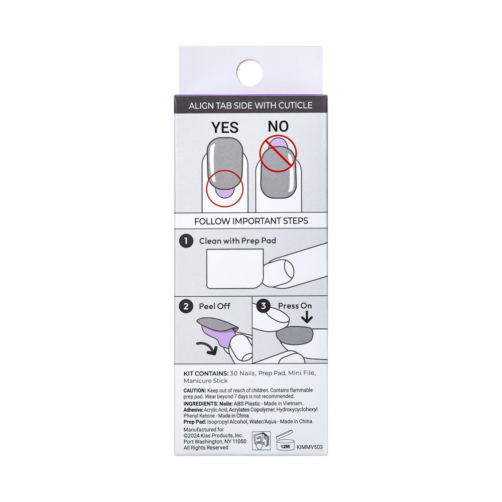 imPRESS Moonlit kit contents displayed with tools for easy at-home manicure