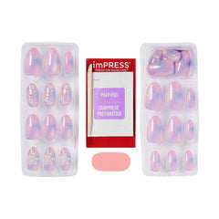 imPRESS flatlay of Pick Me First kit contents showing 30 nails and prep accessories