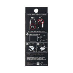 imPRESS size comparison showing medium Pick Me First nail on a natural fingertip