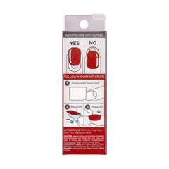 imPRESS nails next to fingertip for scale demonstrating short squoval length
