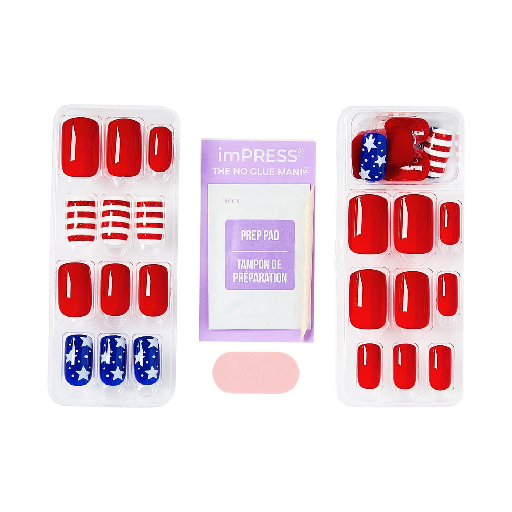 imPRESS prep pad, mini file, and manicure stick displayed for quick application