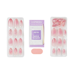 imPRESS kit contents laid flat with 30 nails and tools for easy application