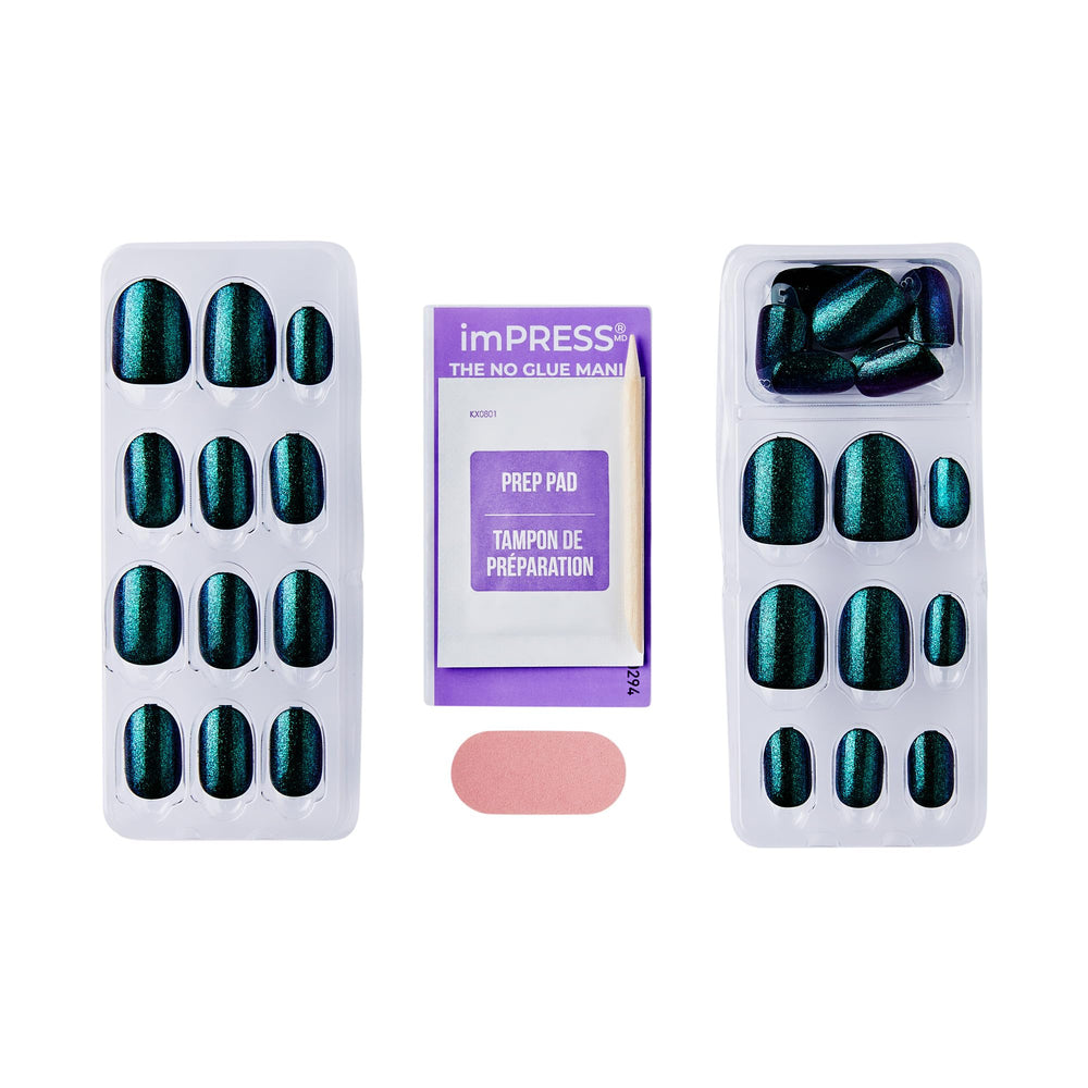 imPRESS label close-up highlighting new improved adhesive for longer hold benefit