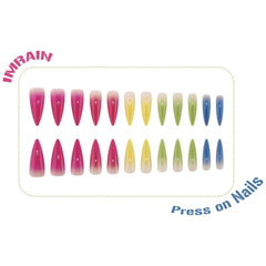 IMRAIN close-up of glossy gradient surface highlighting durable acrylic finish and vibrant pink to blue ombré