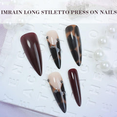 IMRAIN side profile of long stiletto almond shape illustrating sleek silhouette