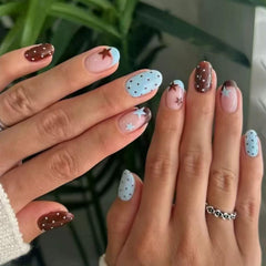 IMSOHOT front packaging showing 24-piece press-on nails and glue, fast application