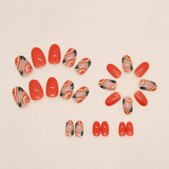 IMSOHOT side profile of a short oval press-on nail showing comfortable shape